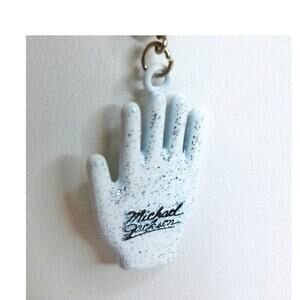 Vintage Michael Jackson King of Pop 1980's White Glitter Glove Pendant